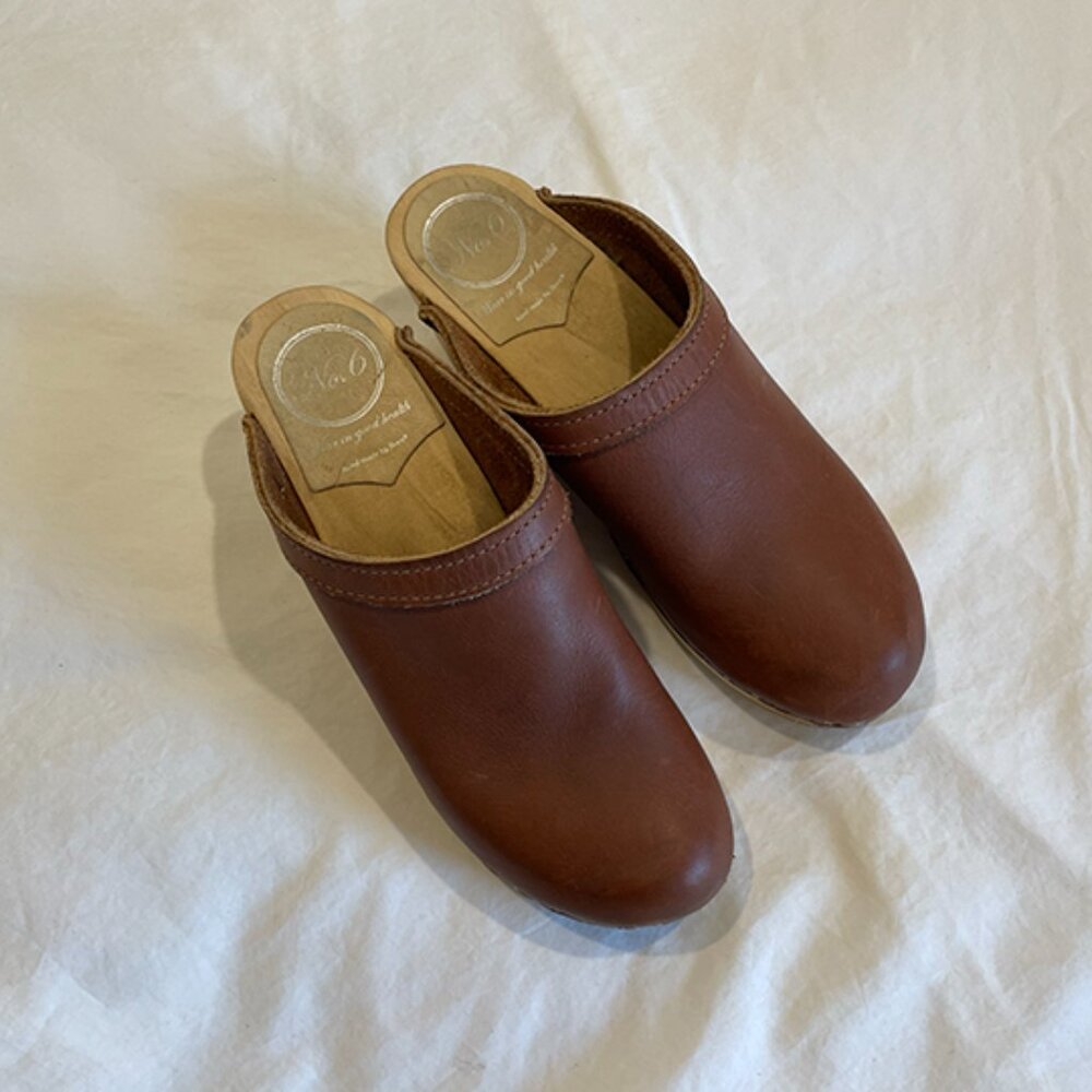 Brown Leather Mules